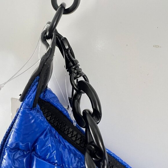 BCBGeneration Blue Quilted Puffer Hobo Bag 2 in 1 Chain Strap Shoulder Bag - Picture 6 of 10
